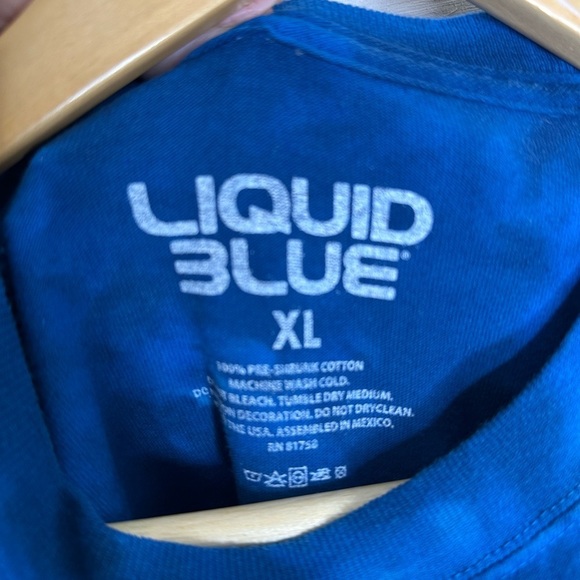 Liquid Blue Tie-Dye USA Flag Stars & Stripes T-Shirt XL – Vintage Patriotic - Picture 3 of 4